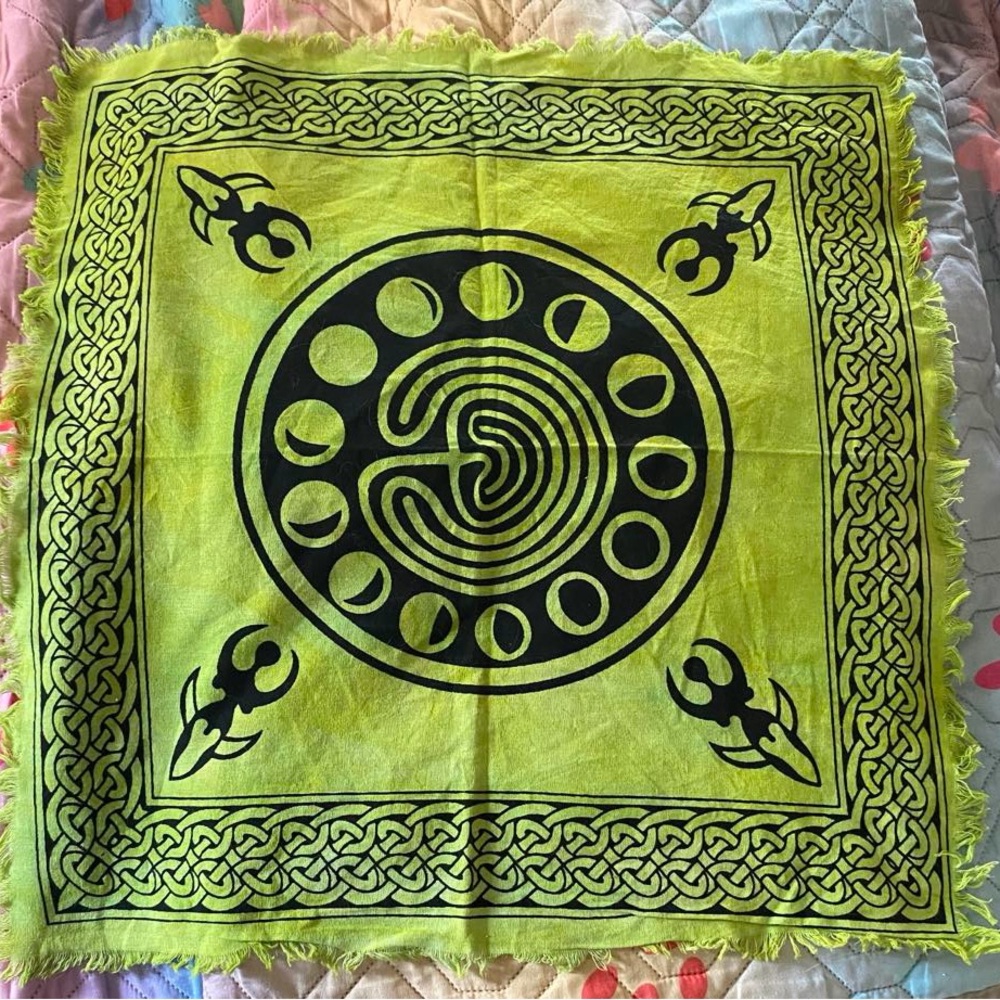 Green and Black Patterned Bandana